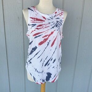 Grayson Threads Red and Blue Tie-Dye Tank Top
